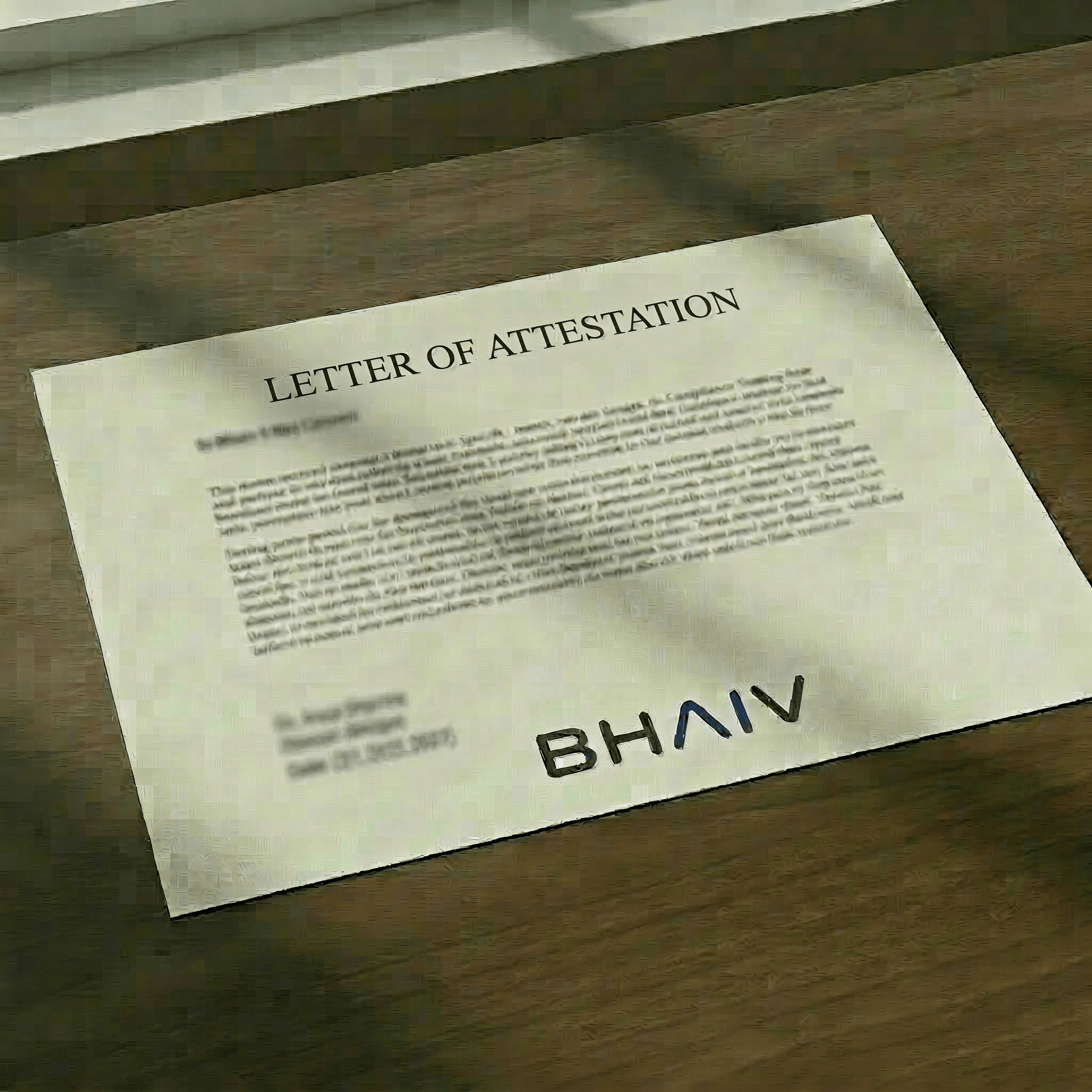 BHAIV Letter of Attestation